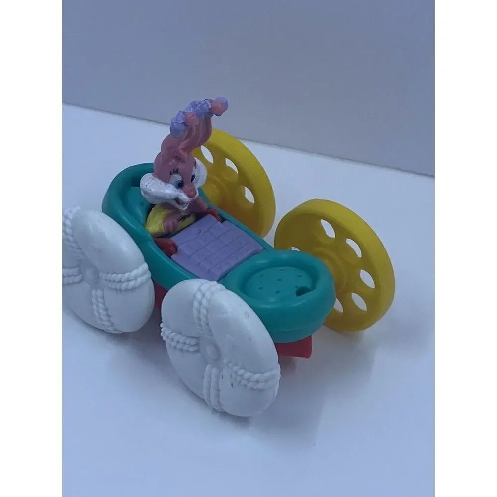 1990 Mcdonalds Happy Meal Toy Tiny Toons Adventure Flip Car Plucky & Babes